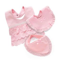 Bibs Burp Cloths Lawadka baby bib girl 100% pure cotton newborn princess lace bow baby bib cute girl boy Burp cloth baby Saliva towel 0-2YL240514