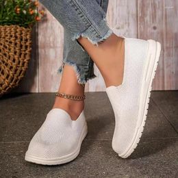 Casual Shoes Women's Knitted Mesh Loafers Plus Size 43 Lightweight Soft Sole Woman 2024 Autumn Non-Slip Breathable Flats