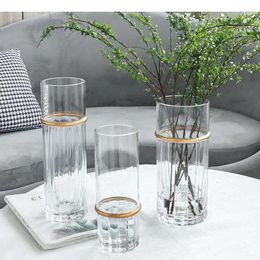 Vases Modern Minimalist Glass Vase Transparent Hydroponic Flower Pots Desk Decoration Arrangement Decorative Floral