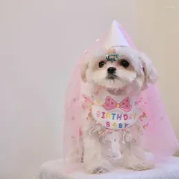 Dog Apparel Bow Korean Pet Products Birthday Bib Party Drool Towel Triangle Scarf Cat Decoration