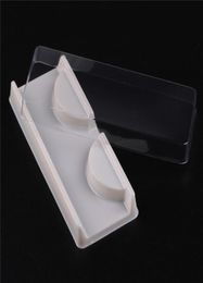 Transparent White Pink Plastic Eyelashes Packaging Box Fake Eyelash Tray Storage Cover Single Case Transparent Lid Clear Tray1501096