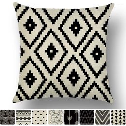 Pillow Printing Linen Covers Geometric Pattern Pillowcase Decorator For Home Sofa Throw Anti-dirty Rectangle 45x45cm