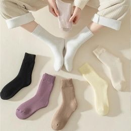 Women Socks Winter Warm Anti Slip Thicken Thermal Wool Cashmere Black Skin Seamless Snow Sock Velvet Unisex