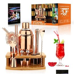Bar Tools Cocktail Shaker Making Set Stainless Steel Bartender Kit 750Ml Mixer Wine Martini Boston For Drink Party Drop Delivery Hom Dhax0