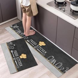 Carpets Anti-slip Kitchen Mat Tableware Pattern Entrance Doormat For Bedroom Bedside Rugs Long Strip Floor Carpet Modern Home Decor