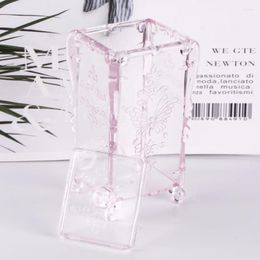 Storage Boxes Nail Box Clear Pink Butterfly Wipes Cotton Pad Container Makeup Manicure Organiser Holder Toos