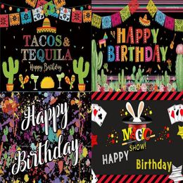 Party Decoration Mexican Colorful Carnival Theme Kids Birthday Pography Background Baby Shower