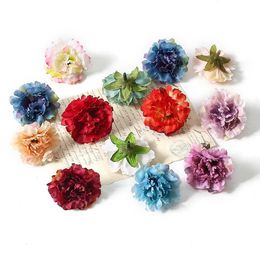 3PCS Decorative Flowers Wreaths 10/20PCs Artificial Flowers Head 5cm Silk Fake Flowers For Home Decor Garden Wedding Marriage Decoration DIY Wreath Accessories