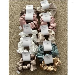Party Favour Personalised Bridesmaid Scrunchies Bachelorette Scrunchie Hair Tie Proposal Gift Card Champagne Silk Satin Cha