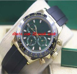 Luxury Watches 18K Gold 116508 Green Dial Ceramic Bezel Rubber Bracelet Automatic Fashion Brand Men039s Watch Wristwatch8023316