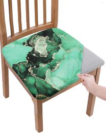 Chair Covers Marble Texture Green Elasticity Cover Office Computer Seat Protector Case Home Kitchen Dining Room Slipcovers