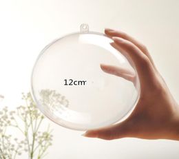 12X12cm Christmas Decorations Openable Transparent Plastic Christmas Ball Baubles Christmas Tree Ornament Party Wedding Clear Ball1063840