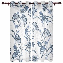 Curtain Plant Texture Fruit Blue Outdoor For Garden Patio Drapes Bedroom Living Room Kitchen Bathroom Window