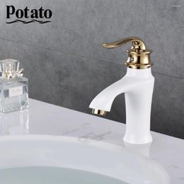 Bathroom Sink Faucets Potato Basin Faucet 3 Colours Hollow Shape Cold And Waterfull Single Handle Water For Bath P10219-