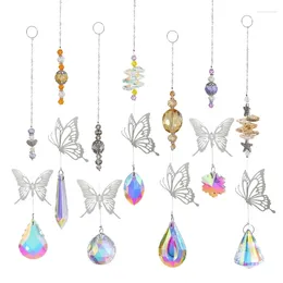 Decorative Figurines Colourful Crystals Sun Catchers Crystal Pendants With Prism Beads Decorations For Window Home Garden Car Charm