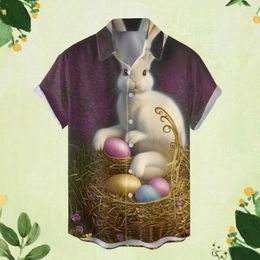 Men's Casual Shirts Easter's Day Printed Holiday Party Wear Fashion Men X Piece