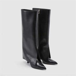 Fashion Boots Thin Pointed Womens Heel Shoes Elegant Thigh High Boots Leather Shoes Winter For Women Fashion Side Zipper Style Knight Boots 230822