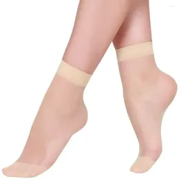Women Socks 5 Pairs Fashion Girl Summer Low Cut Ankle Ultra Thin Silk Short Stockings