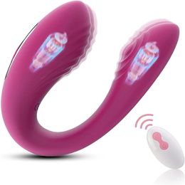 U Shape Dildo Vibrating Clitoris Strong Stimulation Vaginal Orgasm Anal Vibrators GSpot Vibrator Adult Sex Toys For Men Women 240507