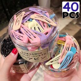 Hair Accessories 10-40 pieces/bag Womens colorful hair clips Fashion solid color childrens hair clip accessories Button metal bucket hair clip Bobby pin d240513