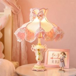 Table Lamps Nordic Pink Luxury Children's Room Girl Princess Bedside Lamp Study Living Home Decoration Lights