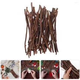 Decorative Flowers 50 Pcs Decor DIY Crafts Material Wood Sticks Crafting Wooden Accessory Twigs Natural