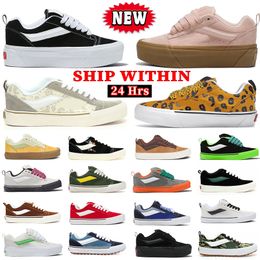 Tasarımcı Ayakkabı Erkek Knu Skool Platform Spor ayakkabıları Düşük Klasik Sneaker Imran Patates Leopar Siyah Beyaz Paisley Floral Süet Bayan Kaykay Eğiticileri Boyut