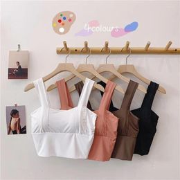 Yoga Outfit Women's Cotton Underwear Tube Tops Sexy Solid Colour Top Fashion Sports Bra Girl Suspender Tank Up Female Ice Silk Lingerie
