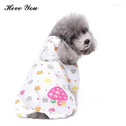 Dog Apparel Heve You Pet Clothes Winter Clothing Cotton Knitted Hooded Pajamas Homewear Four Jumpsuits Cat Puppy Costume