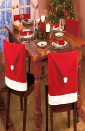 Christmas Chair Covers Santa Clause Red Hat for Dinner Decor Home Decorations Ornaments Supplies Dinner Table Party Decorations MK8522999