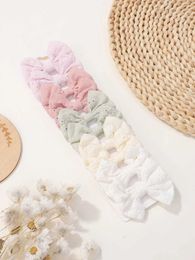 Hair Accessories 10 pieces/set embroidered bow hair clips for girls handmade cotton bucket childrens butterfly headwear baby hair accessories d240514