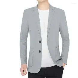 Men's Suits HOO 2024 Ice Silk Light Summer Casual Stretch Blazer