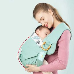 Carriers Slings Backpacks Baby Wrap Sling Carrier Newborn Dual Use Infant Nursing Cover Mesh Fabric Breastfeeding Carriers Adjustable Kangaroo Bag Y240514