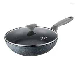 Pans Premium Deep Frying Pan With Maifan Stone Non-Stick Coating For Gas Stove And Induction Cooker