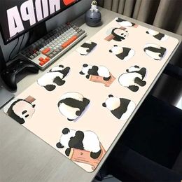 Mouse Pads Wrist Rests Panda Desk Pad Mouse Carpet Gaming Accessories Pc Cabinet Games Gamer Keyboard Computer Desks Mousepad Anime Mat Mats Office Xxl J240510