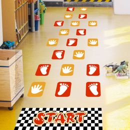 Game hands and feet and use English to paste decorative wall stickers for living rooms bedrooms children's rooms and kindergartens
