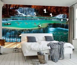 Wallpapers Wallpaper 3D Modern HD Waterfall For Bedroom Walls TV Living Room Wall