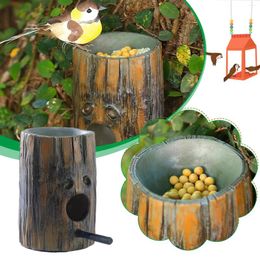 Other Bird Supplies House Courtyard Resin Wood Feeder Simulation Decoration Garden Wall-Mounted Patio & Pole For Outside
