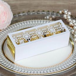 Gift Wrap 50Pcs Laser Cut Christmas Snowflake Candy Box Chocolate Pull Drawer Favour Boxes Merry Year