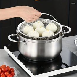 Double Boilers Stainless Steel Steamer Drain Basket Is Suitable For Home Kitchen With Mantou French Fries Vegetables And Fruit Trays