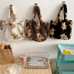 Bag Tote Small Plush Bags Fluffy Fur Bear Handbags Soft Girls Cute Canvas Purses