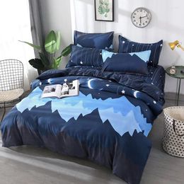 Bedding Sets 4pcs Moon Star Planet Girl Boy Kid Bed Cover Set Duvet Adult Child Sheet And Pillowcase Comforter