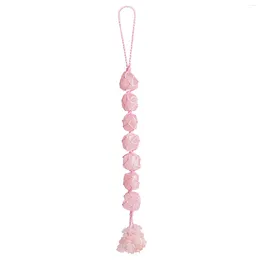 Decorative Figurines Rose Quartz Unique Nature Handmade Woven Hanging Crystals Windows Sturdy Car Home Delicate Perfect Gift Healing Stones