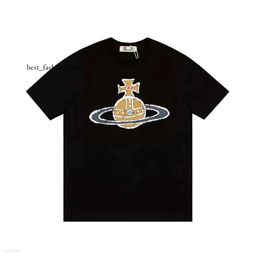 Wests Wood Tshirt Viviane Westwood shirt Top Quality Designer T Shirt West T-Shirt Brand Clothing Weatshirt Men Women Summer Letters Cotton Shirt 24ss couple 714