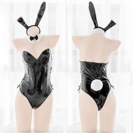 Sexy Set Bunny Girl Come Women Sexy Cosplay Lingerie PU Leather One Piece Bodysuit Mai Sakurajima Rabbit Suit Kawaii Anime Outfit T240516