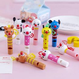 Party Favor 10Pcs Cute Multicolor Wooden Whistles Kids Birthday Favors Decoration Baby Shower Noice Maker Toys Goody Bags Pinata Gifts