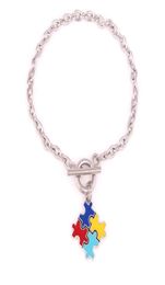 Aprivot Fu Wheat Link Chain Hope Multi Enamel Autism Awareness Puzzle Jigsaw Piece Charm Lobster Claw Bracelet5972983