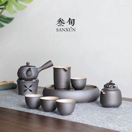 Teaware Sets Ceramic Tea Set Charms Aesthetic Black Chinese Pot And Cup Portable Ceremony Tetera Porcelana BG50TS