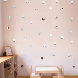 Window Stickers 50pcs 5 5CM Round Acrylic Mirror Background Wall Sticker Bedroom Decoration 3D Reflecting Drop Sale