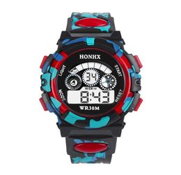 boys girls students sport light up digital electronic watches for kids children Camouflage outdoor gift wrist watches3953245